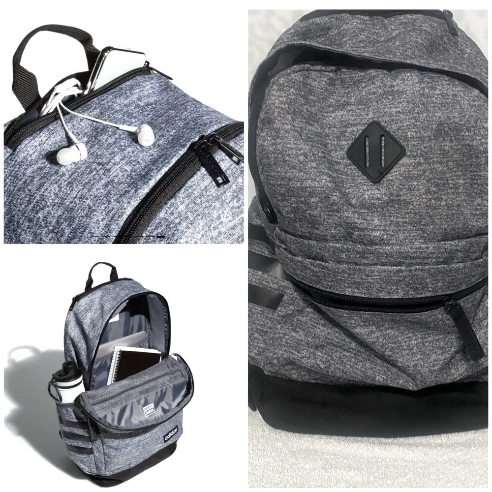 Adidas Classic 3S Backpack, Onix/Black, One Size School , Everyday, Etc,.